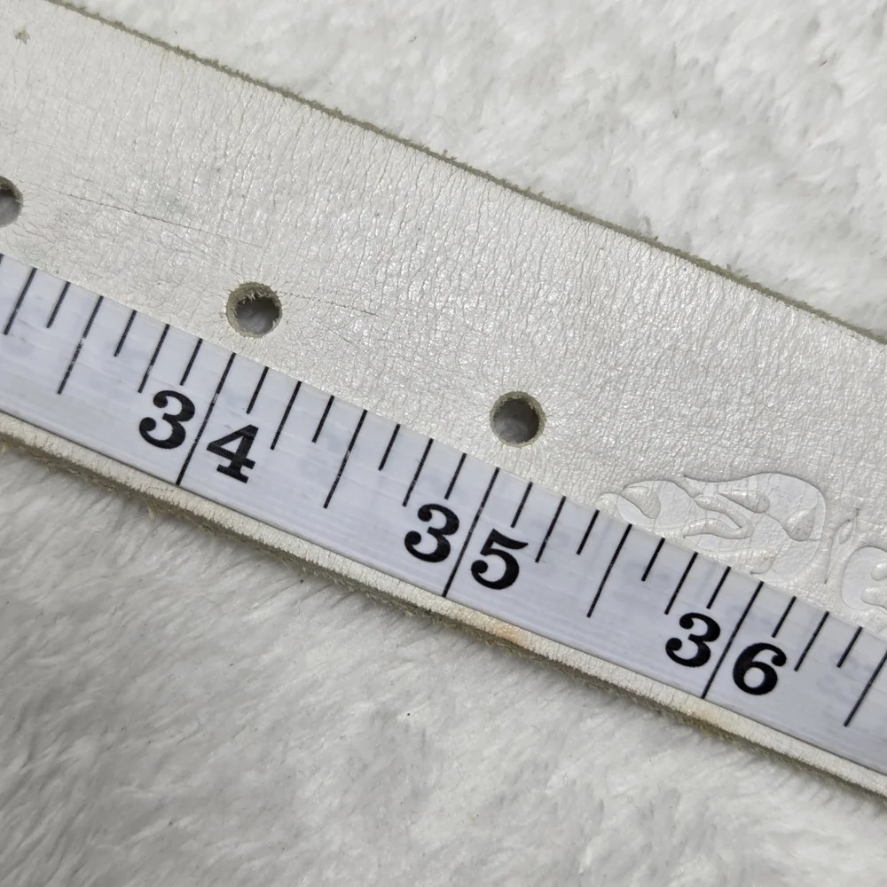 Diesel Vintage‎ Studded White Belt with Silver-Tone Buckle size 35